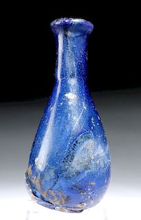 Roman Glass Unguentarium - Cobalt Blue