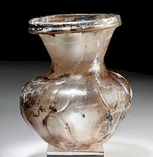 Eastern Roman / Byzantine Glass Jar w/ Trail Decoration