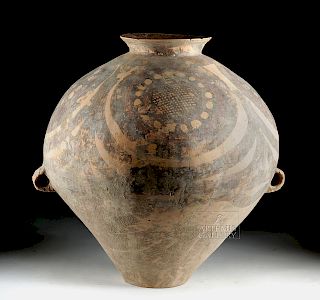 Huge Chinese Neolithic Pottery Polychrome Vessel