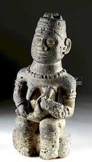 19th C. African Kongo Steatite Ntadi Mother Figure