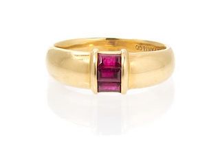 An 18 Karat Yellow Gold and Ruby Ring, Tiffany & Co., 3.00 dwts.
