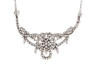 A White Gold and Diamond Necklace, 6.70 dwts.