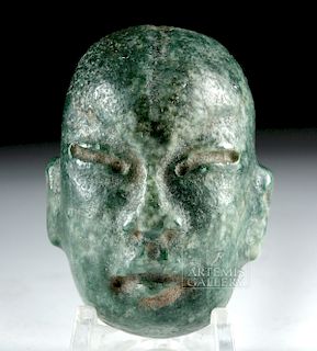Near Miniature Olmec Green Stone Mask