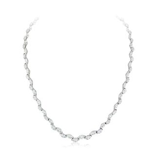 A Marquise-Cut Diamond Necklace