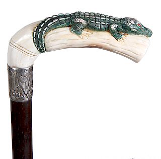 Ivory Alligator Cane