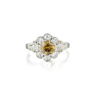Antique Fancy Colored Diamond Ring