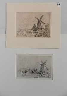 Johan Barthold Jongkind 2 etchings