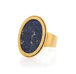 An 18 Karat Yellow Gold and Lapis Lazuli Ring, Corletto, 9.20 dwts.