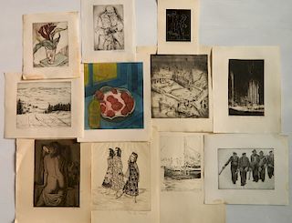 11 Cleveland Print-A-Month Club etchings