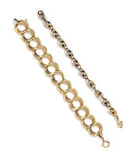 A Collection of Yellow Gold Bracelets, 33.40 dwts.