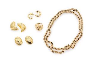 A Collection of Yellow Gold Jewelry, 33.70 dwts.