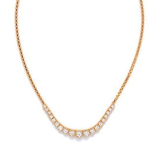 An 18 Karat Yellow Gold and Diamond Necklace, 7.50 dwts.
