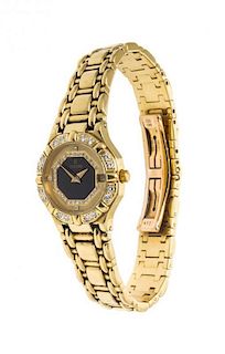 An 18 Karat Yellow Gold and Diamond Saratoga Wristwatch, Concord, 42.60 dwts.