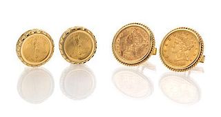A Collection of Yellow Gold and US Coin Jewelry, 25.80 dwts.