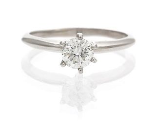 An 18 Karat White Gold and Diamond Solitaire Ring, 2.00 dwts.