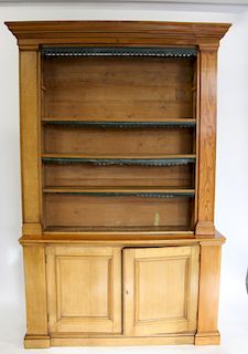 19 Century Continental Open Front Bookcase Cabinet