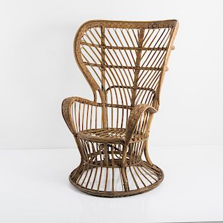Gio Ponti, Wicker chair, c. 1950