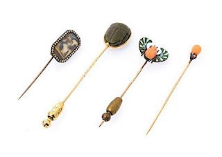 A Collection of Antique Stick Pins, 8.10 dwts.