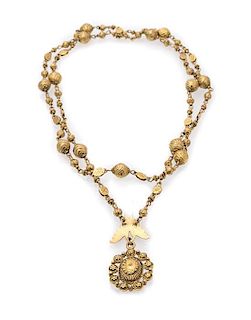 An Antique 9 Karat Yellow Gold Necklace, 11.60 dwts.
