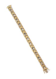 An 18 Karat Two-Tone Gold Bracelet, 18.50 dwts.