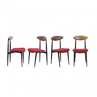 Italy, Four side chairs, c. 1960