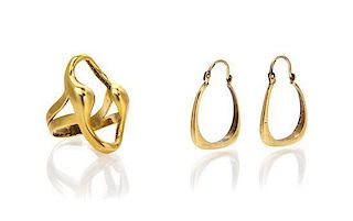 A Collection of Yellow Gold Jewelry, 4.70 dwts.