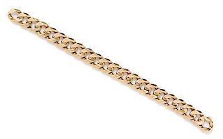 A Yellow Gold Curb Link Bracelet, 56.40 dwts.