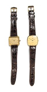 A Collection of 14 Karat Yellow Gold Wristwatches,