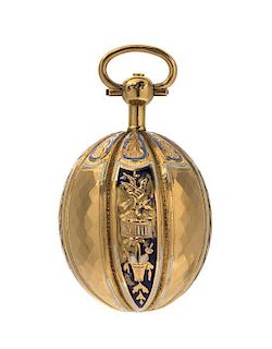* A Yellow Gold and Polychrome Enamel Locket Pendant, 8.30 dwts.