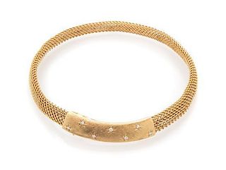 A 14 Karat Yellow Gold and Diamond Chainlink Necklace, 28.10 dwts.