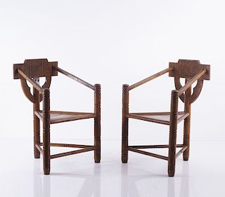 Sweden, Two 'Munk' armchairs, 1930/40s
