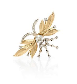 A Vintage Gold and Diamond Butterfly Pendant/Brooch, Circa 1940, 5.70 dwts.
