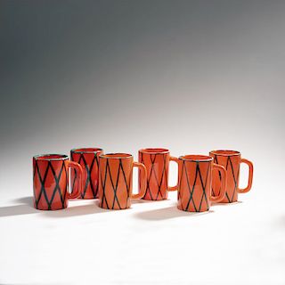 Creations Luc, Vallauris, Six mugs, 1950s