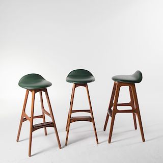 Erik Buck, Three 'OD 61' bar stools, c1964