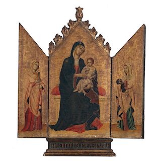 Italian Gothic-style Giltwood Triptych
