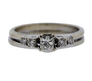 14k Gold Diamond Engagement Wedding Ring  