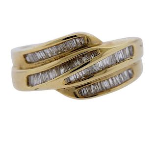 14k Gold Diamond Wave Ring 
