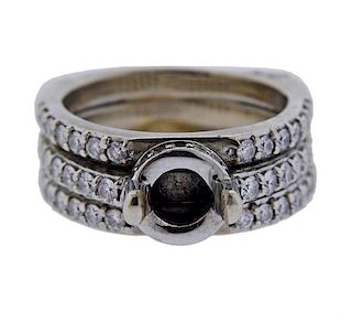 A Jaffe 18k Gold Diamond Engagement Ring Setting 