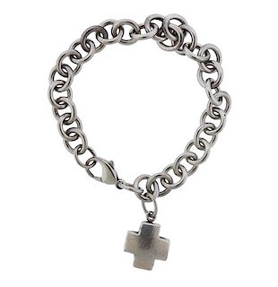 Tiffany &amp; Co Sterling Silver Cross Charm Bracelet