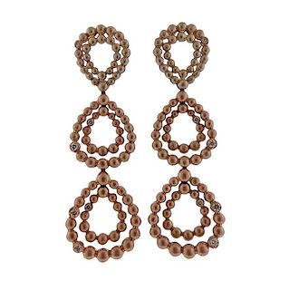 H. Stern 18K Gold Diamond Drop Earrings