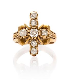 A Victorian 18 Karat Rose Gold and Diamond Ring, 3.40 dwts.