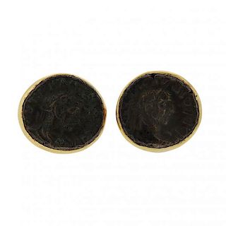 Roth Liupul  18k Gold Ancient Coin Cufflinks