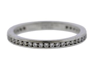 Tiffany &amp; Co Platinum Diamond Eternity Wedding Band Ring 