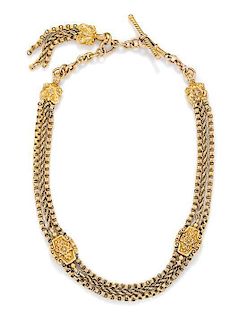 An Antique 18 Karat Yellow Gold Fob Chain, 31.30 dwts.