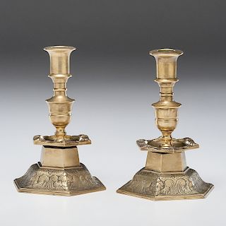 Continental Baroque Candlesticks, Probably Flemish
