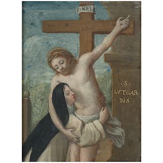 Spanish School, Crucified Christ with Saint Lutgardis