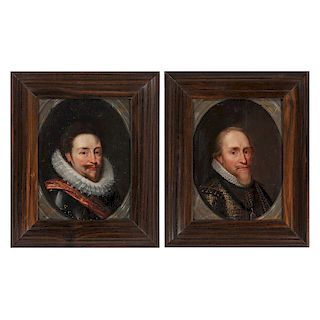 Dutch School, Two Portraits of Men in the Manner of Michiel Jansz Van Miereveld