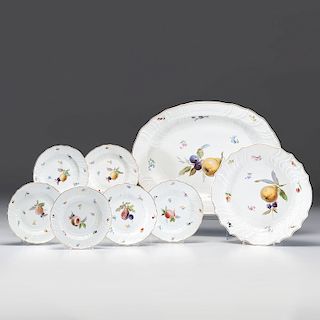 Meissen Scattered Flowers Platter and Plates