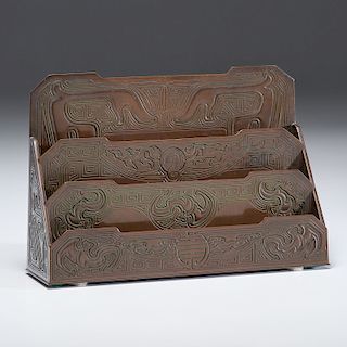 Tiffany Studios Letter Rack in the Chinese Pattern