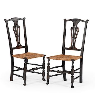 American Country Chippendale Side Chairs